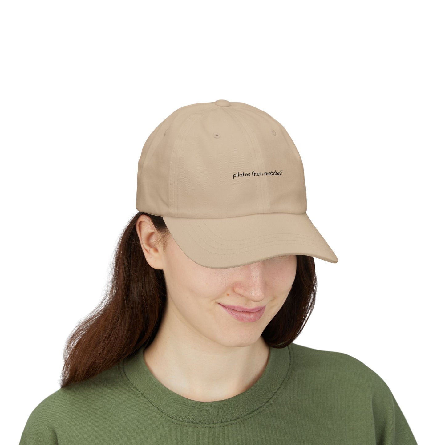 Pilates then Matcha? Cap - Black Embroidery