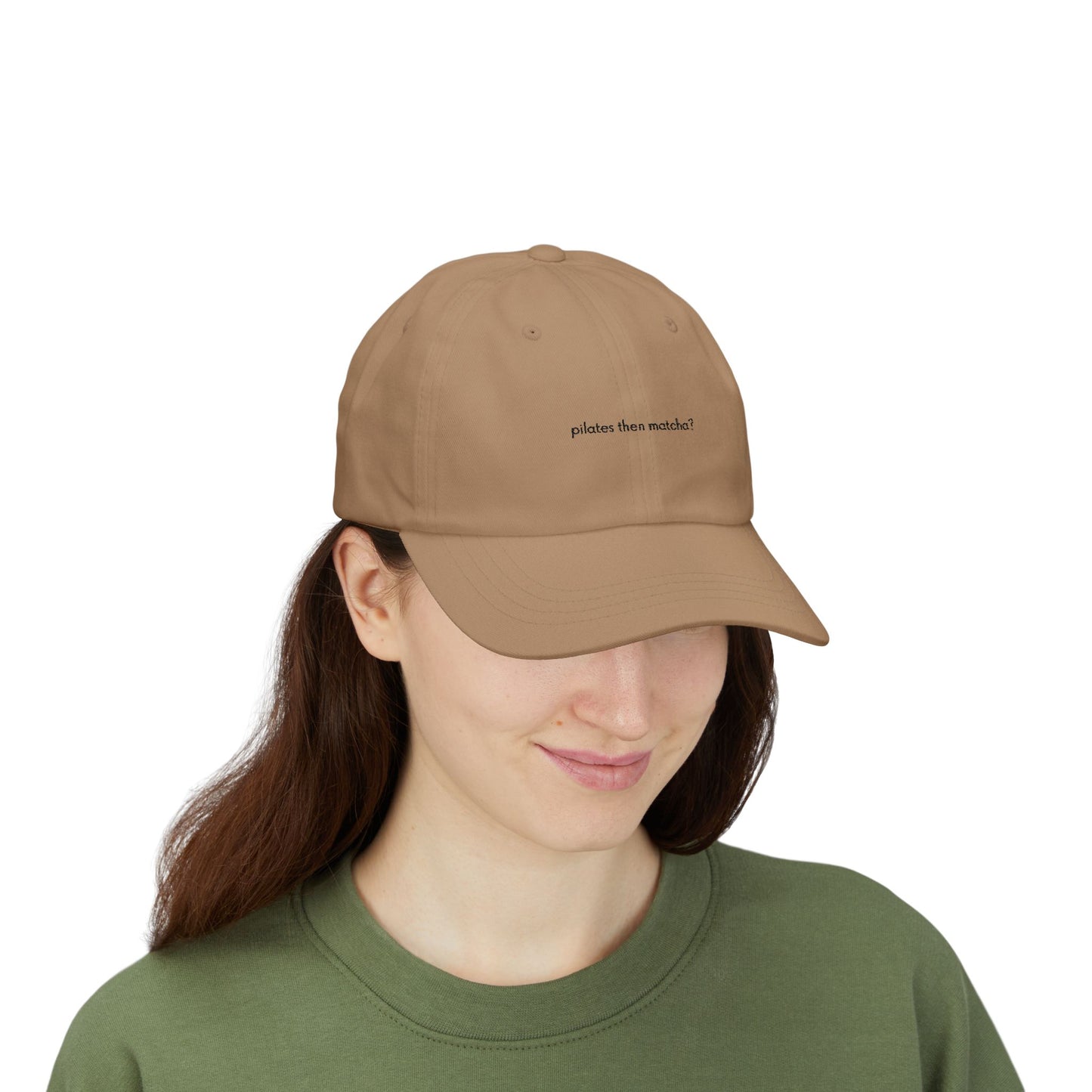Pilates then Matcha? Cap - Black Embroidery