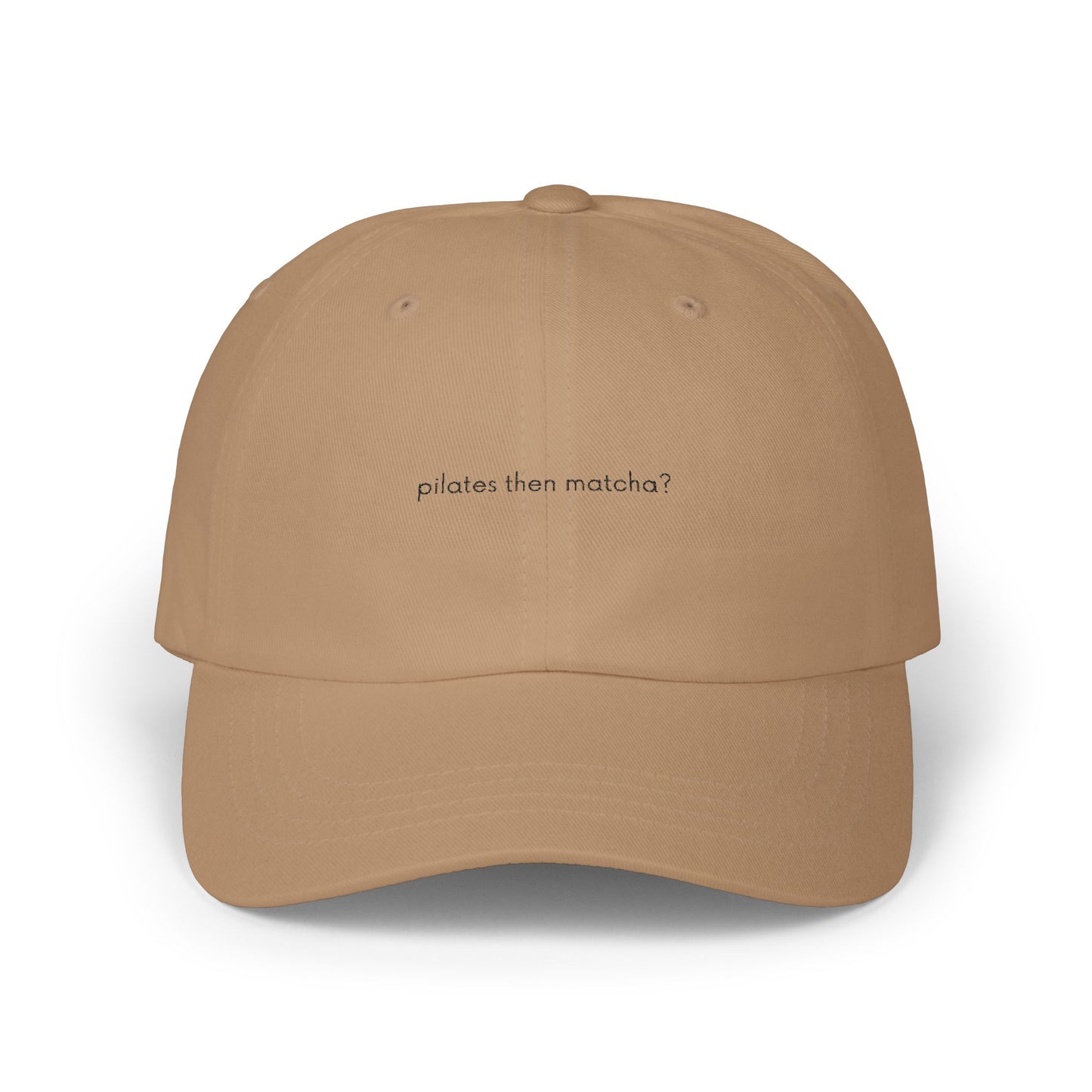Pilates then Matcha? Cap - Black Embroidery